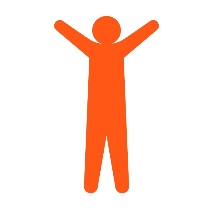 Peace of mind icon in orange