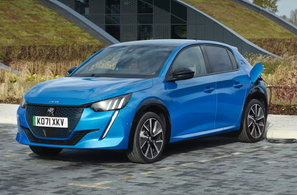 Blue peugeot e-2008