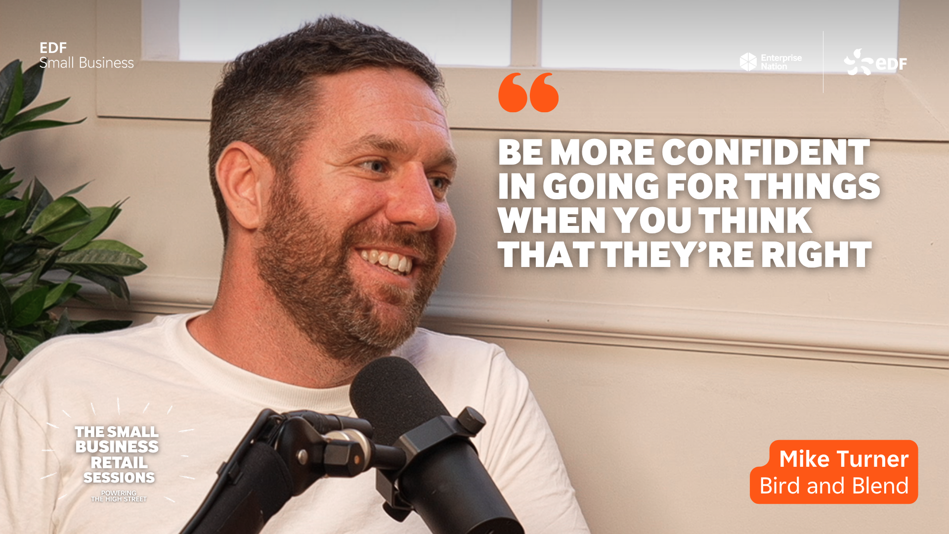 Mike Turner from Blenf and Bird Co giving a top tip on being more confident on the things you feel are right