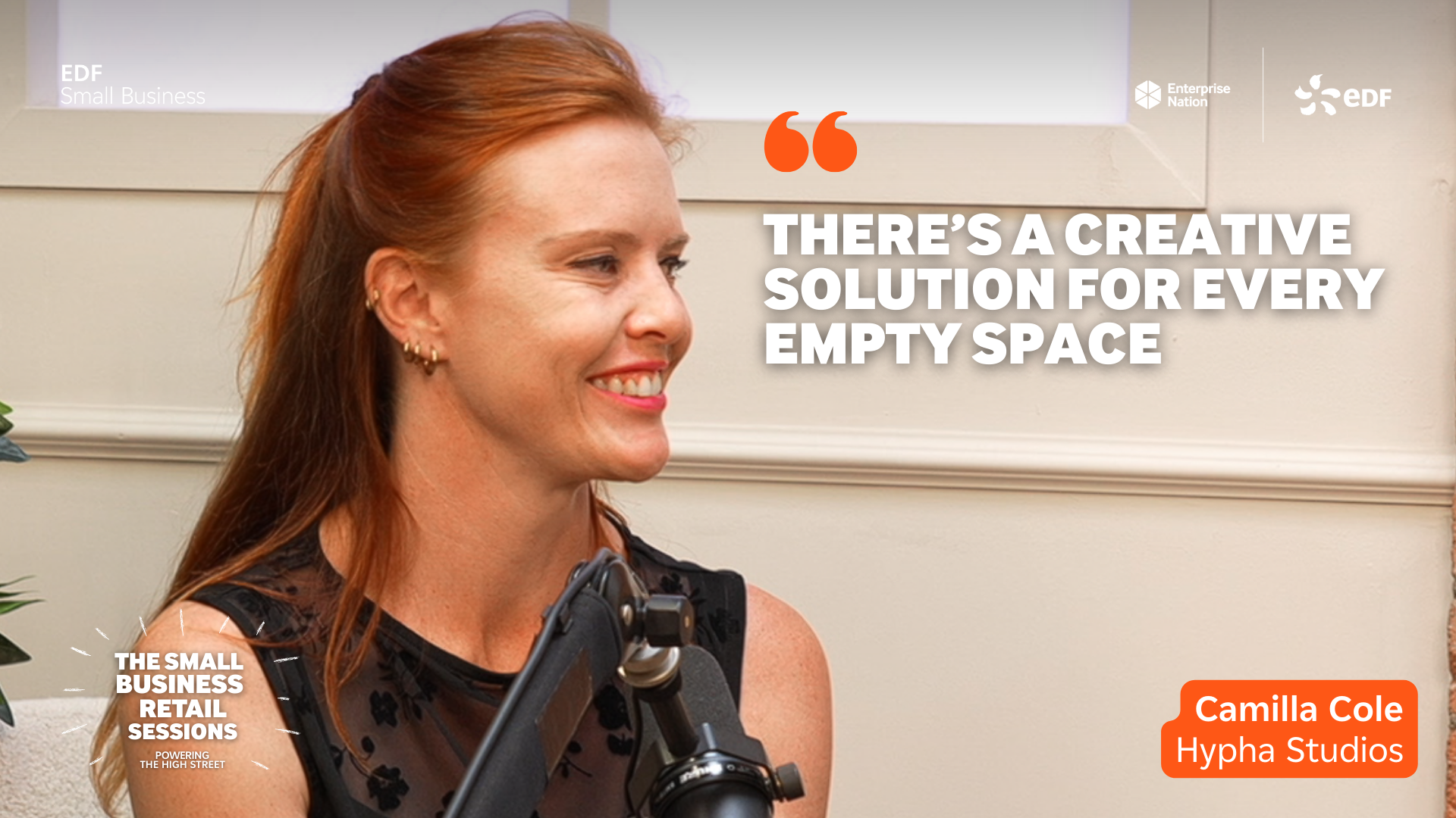 Camilla image and quote around there being a creative solution for every empty spcae