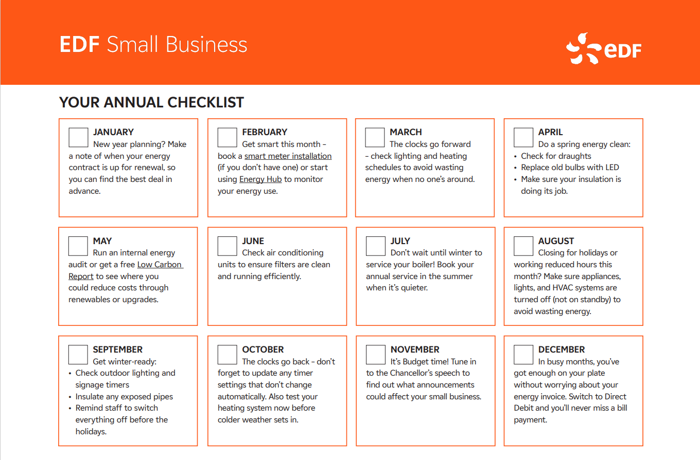Small business calendar
