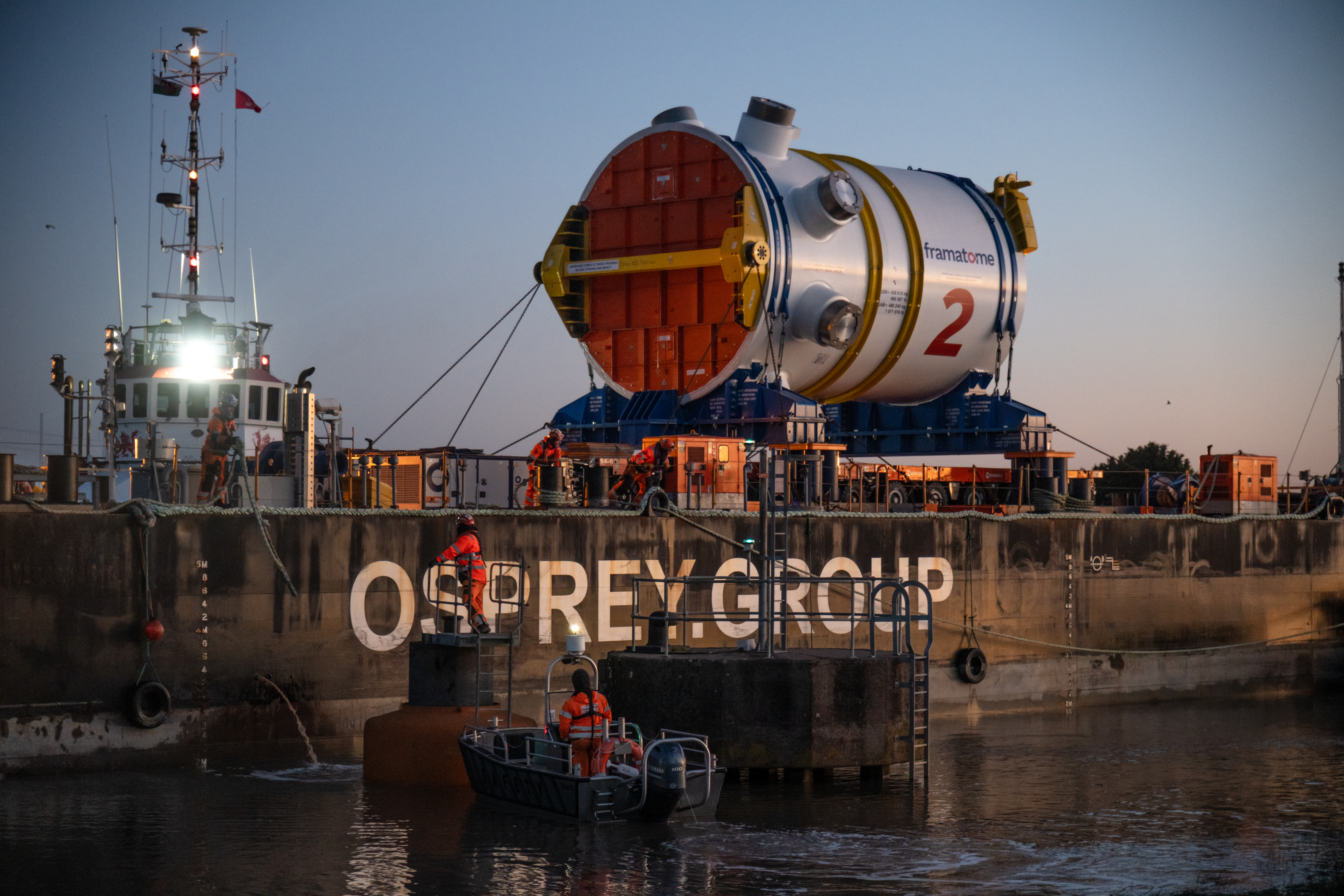 Hinkley Point C’s second nuclear reactor arrives at Combwich on the River Parrett