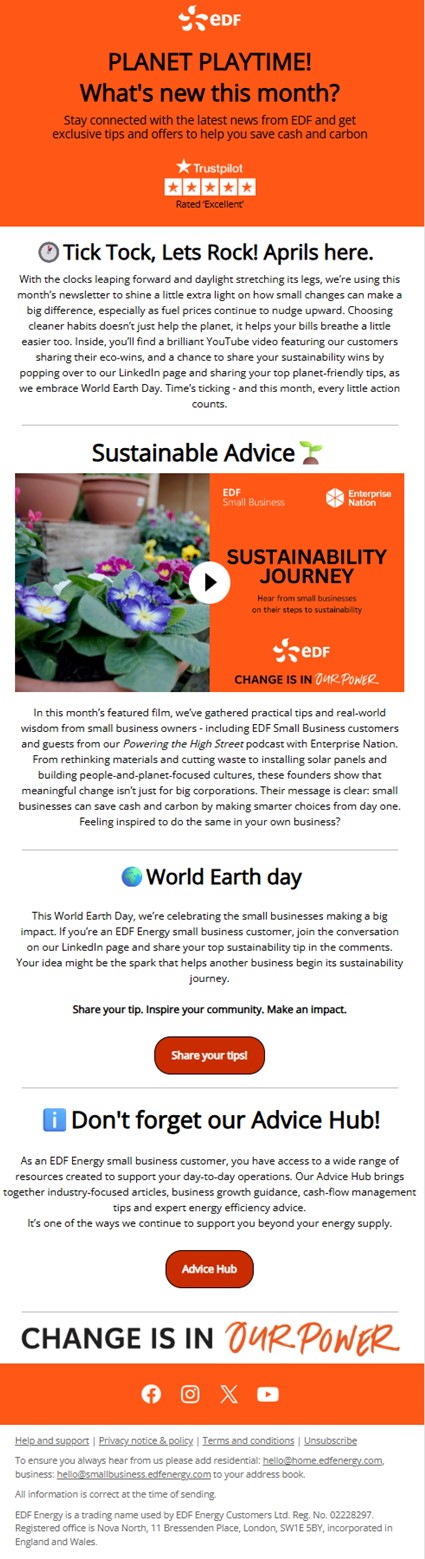 April monthly mailer