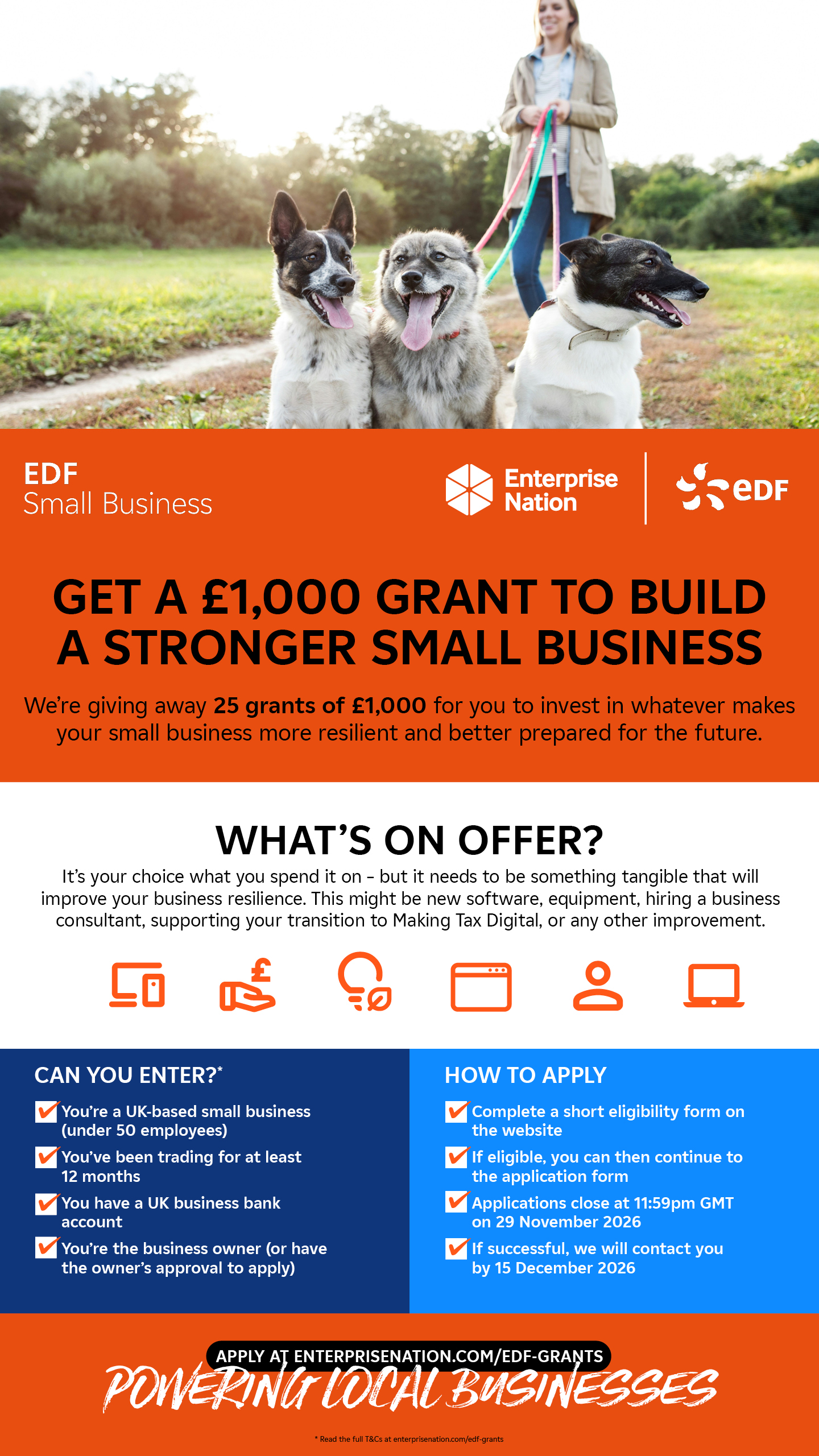 Infographic about Resilience cash grant for small businesses