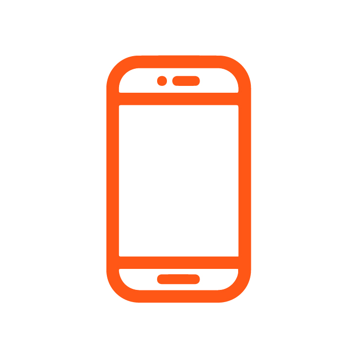 Mobile phone icon in orange