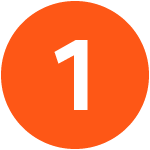 Number one icon in orange