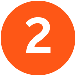 Number two icon in orange