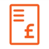 Orange icon of an electricity bill
