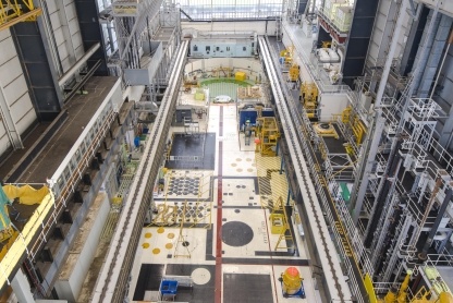 Elevated shot of the Hunterston B charge hall 