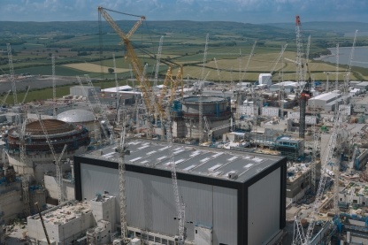 Aerial image showing Unit 1’s fully clad Turbine Hall in the foreground.