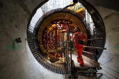 The civil construction work is nearing completion and the second dome in place.