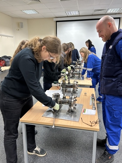 Girls taking part in a STEM activity at Torness Visitor Centre