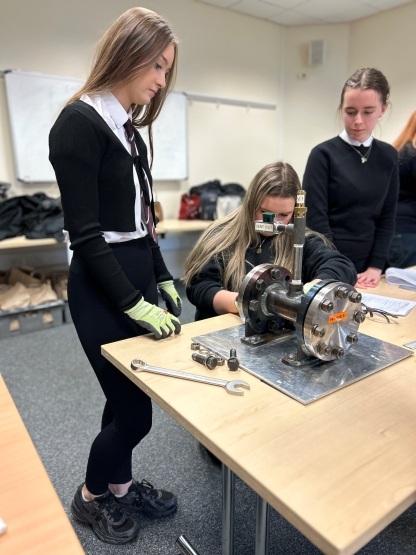Girls taking part in a STEM activity at Torness Visitor Centre