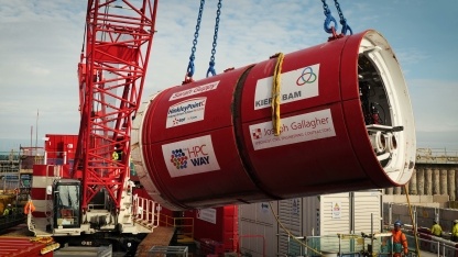 The tunnel boring machine has been named "Sarah Guppy" by local schoolchildren after the pioneering 19th century woman engineer 