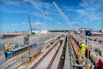 View of work completed on the technical galleries