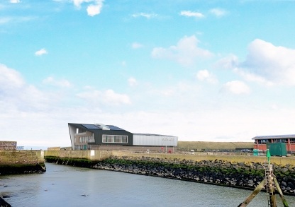 Artists impression of the Operations and Maintenance (O&M) building for the offshore wind farm in Eyemouth.
