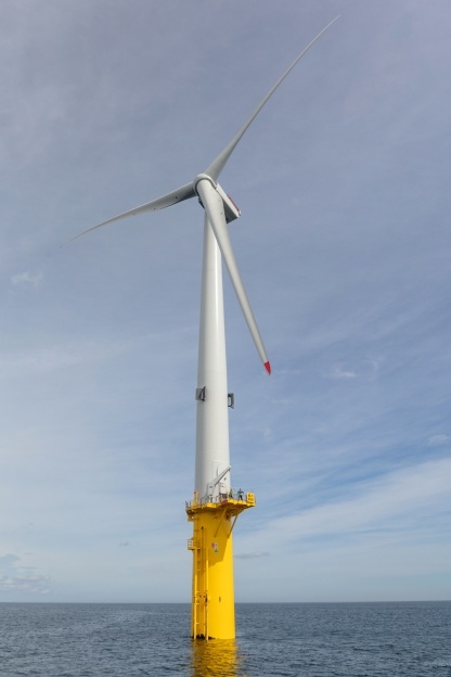 One of the turbines at Blyth Offshore wind farm