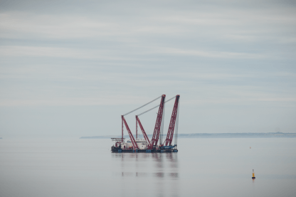 Gulliver arriving in the Bristol Channel just off of Hinkley Point C site