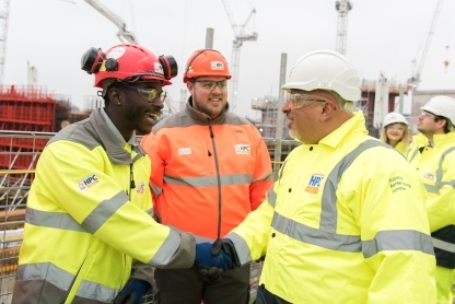 Nadhim Zahawi MP, Minister for Business and Industry met some of the 500 apprentices already hired by the project and saw the huge scale of construction underway in Somerset.