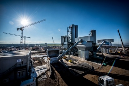 Jan 2017 - View of tower cranes, concrete laboratory and batching plants
