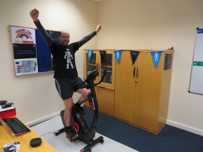 Hunterston B Plant Manager, Joe Struthers, in his office on completion of his challenge.
