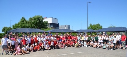 Pupils from four local schools attending the time capsule event at Heysham nature reserve
