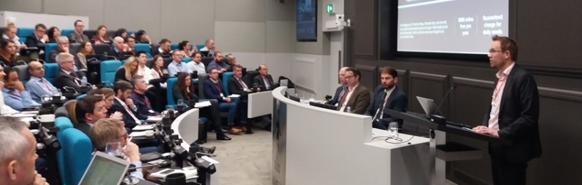 Niall Riddell speaks at the Energyst EV Summit.