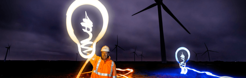Renewables engineer at a windfarm