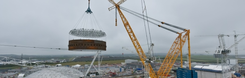 The third and final liner ring has been lifted into place by giant crane, Big Carl