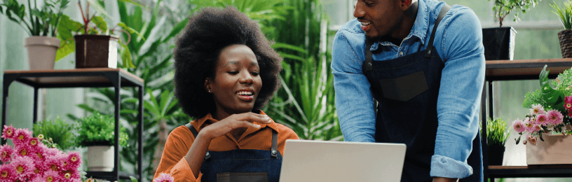 man and woman in florist 
