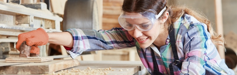 Woman working in workshop