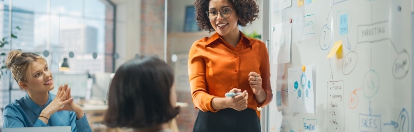 meeting at whiteboard