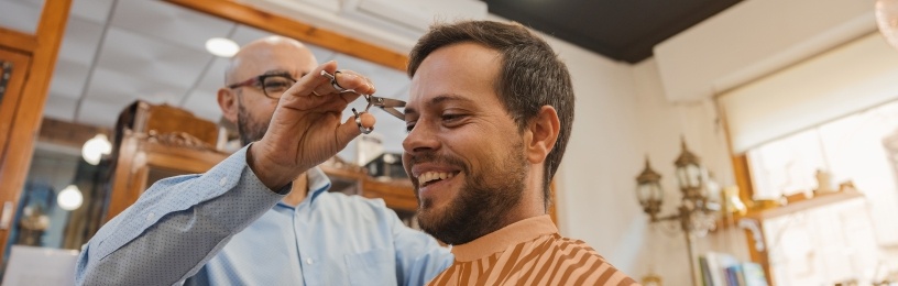 Man having haircut