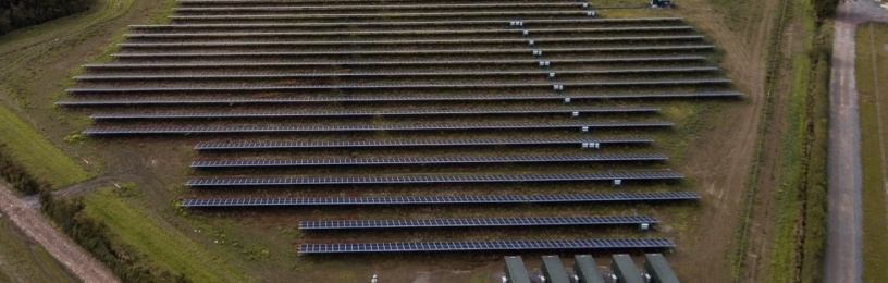 Solar and battery assets at the Clayhill solar farm.