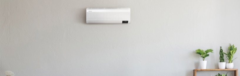 Room showing air conditioning unit on wall