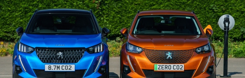 Two SUVs side by side - one EV and one the petrol/diesel equivalent