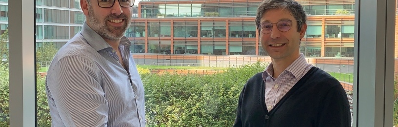 Matt Allen, co-founder and CEO of Pivot Power with Matthieu Hue, CEO of EDF Renewables UK