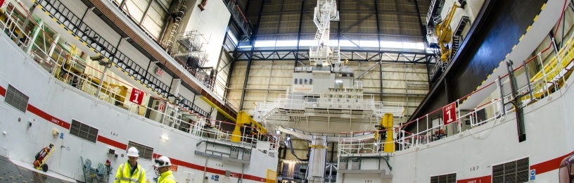 Heysham 1 fuelling machine in the reactor hall (2017)