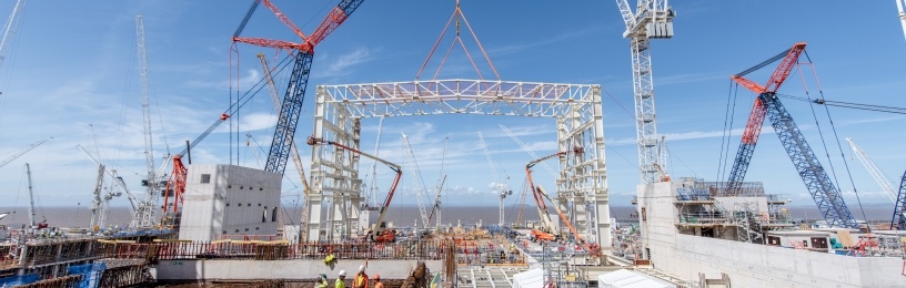 The turbine hall, which will house the world's largest Arabelle turbine, has reached its full 50-meter height.
