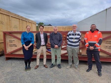 Left to right - Cat Mills, Hinkley Point C, Andrew Cockcroft, Hinkley Point C, David Cleaveley, Bridgwater Carnival, Dave Croker, President of Bridgwater Carnival,Nigel Winsper, Biffa