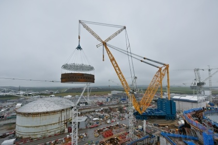 The third and final liner ring has been lifted into place by giant crane, Big Carl