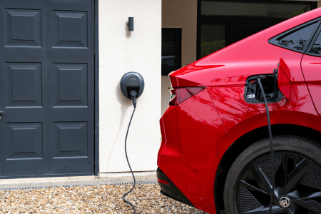 red EV charging