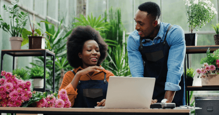 man and woman in florist 