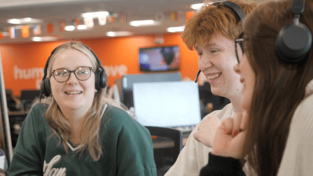 energy specialists in EDF call centre smiling