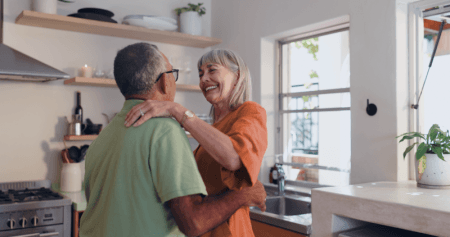 Couple dancing in the kitchen