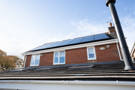 solar panels on roof