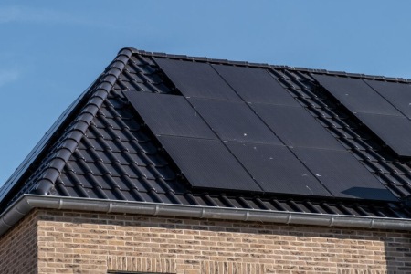 Image showing a roof with solar panels installed