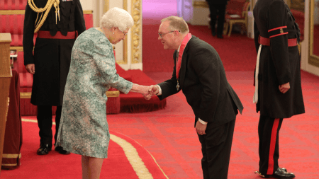 MD Stuart Crooks receiving his CBE