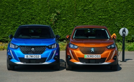Two SUVs side by side - one EV and one the petrol/diesel equivalent
