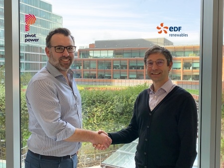 Matt Allen, co-founder and CEO of Pivot Power with Matthieu Hue, CEO of EDF Renewables UK